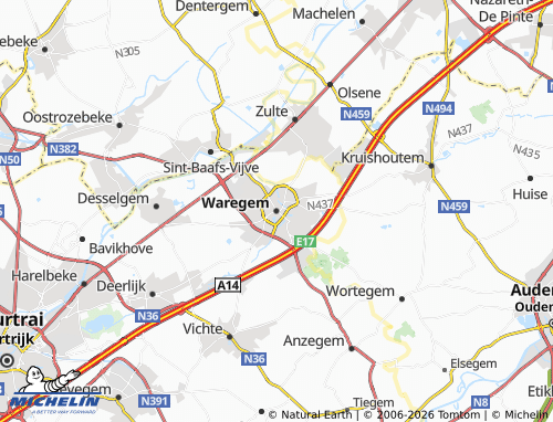 MICHELIN Waregem map - ViaMichelin