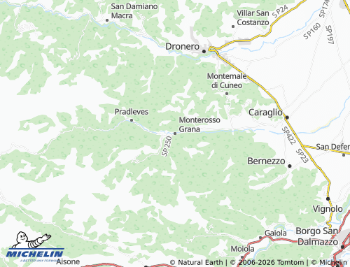 MICHELIN Monterosso Grana map - ViaMichelin