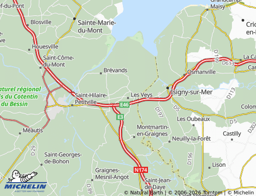 MICHELIN Les Veys map - ViaMichelin
