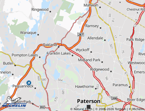 Mappa MICHELIN Franklin Lakes - ViaMichelin
