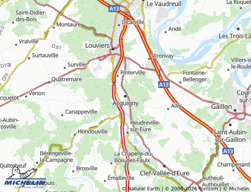 MICHELIN Acquigny map - ViaMichelin