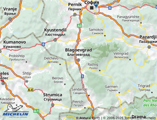 MICHELIN Blagoevgrad map - ViaMichelin