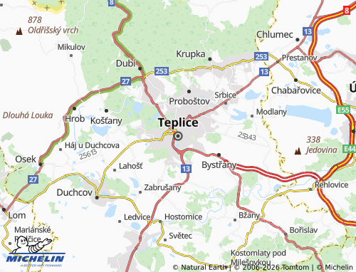 Mapa MICHELIN Teplice - ViaMichelin