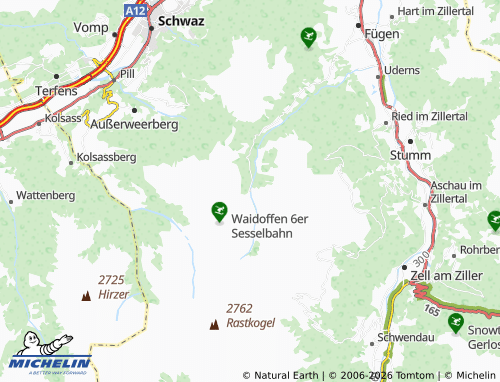 MICHELIN Hochfügen map - ViaMichelin