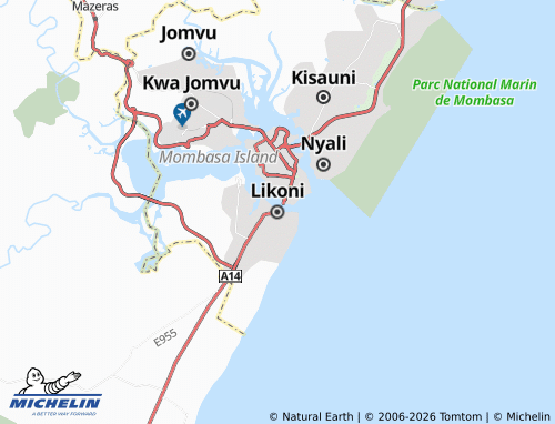 MICHELIN Likoni map - ViaMichelin