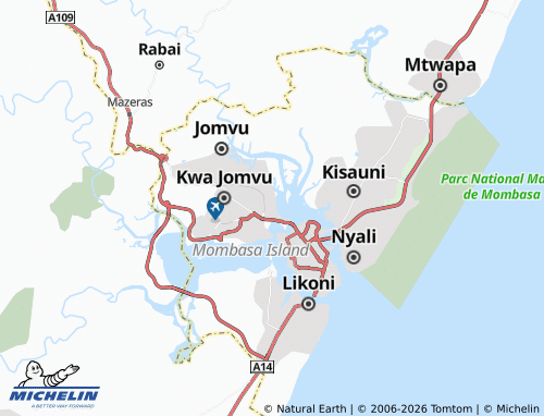MICHELIN Kipevu map - ViaMichelin