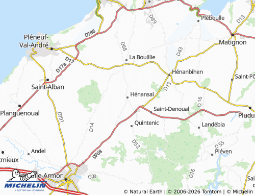 MICHELIN Hénansal map - ViaMichelin