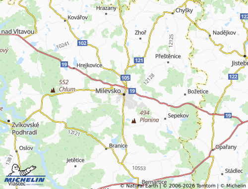Mappa MICHELIN Milevsko - ViaMichelin