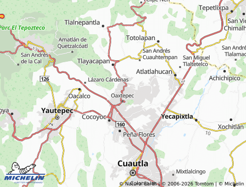 MICHELIN Praderas de Oaxtepec map - ViaMichelin