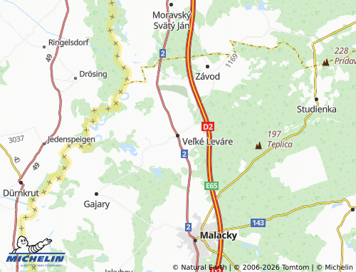 MICHELIN Veľké Leváre map - ViaMichelin