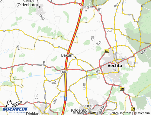 MICHELIN Bakum map - ViaMichelin