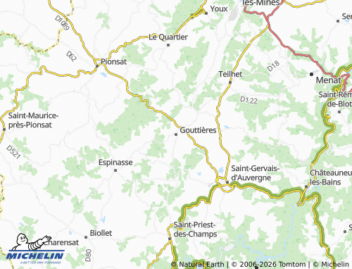 MICHELIN Gouttières map - ViaMichelin