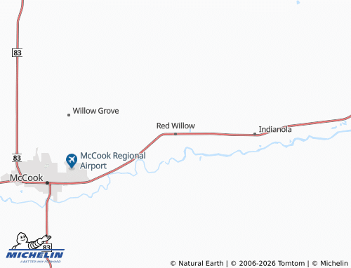 Mapa MICHELIN Red Willow - ViaMichelin