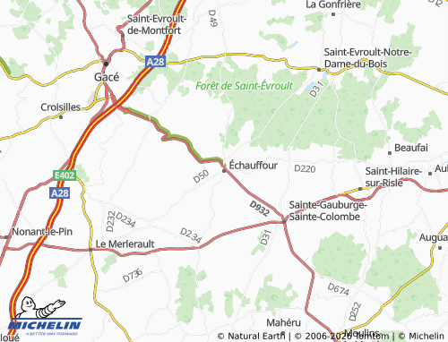 MICHELIN Échauffour map - ViaMichelin