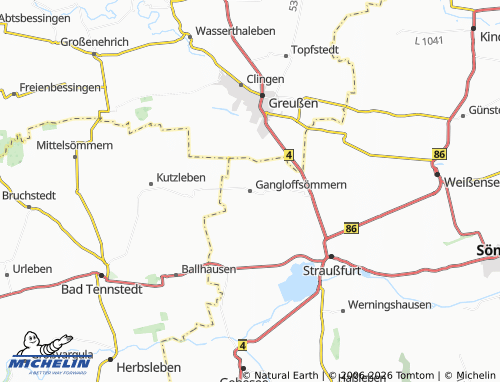 Mappa MICHELIN Gangloffsömmern - ViaMichelin