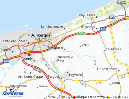 Carte MICHELIN Téteghem-Coudekerque-Village - ViaMichelin