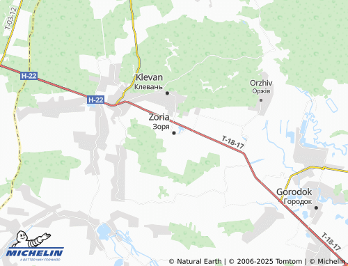 MICHELIN Zoria map - ViaMichelin
