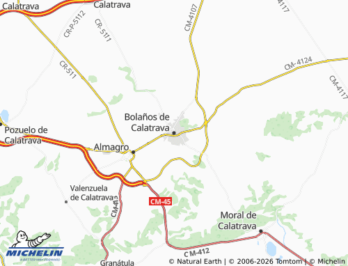 Kaart MICHELIN Bolaños de Calatrava - ViaMichelin
