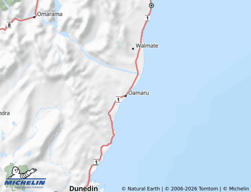 Mapa MICHELIN Waitaki-Otago - ViaMichelin