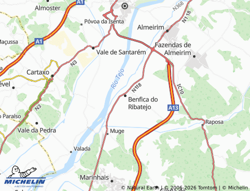 Mapa MICHELIN Benfica do Ribatejo - ViaMichelin