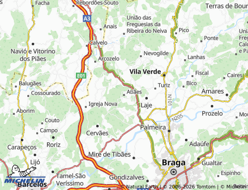 Mapa MICHELIN Atiães - ViaMichelin