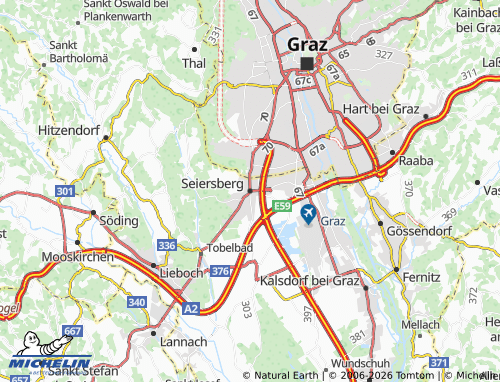 MICHELIN Seiersberg-Pirka map - ViaMichelin