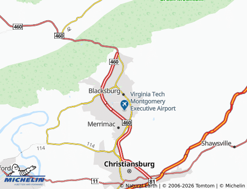 Kaart MICHELIN Blacksburg - ViaMichelin