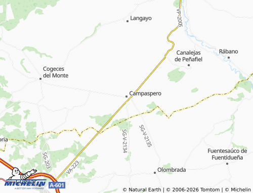 MICHELIN Campaspero map - ViaMichelin