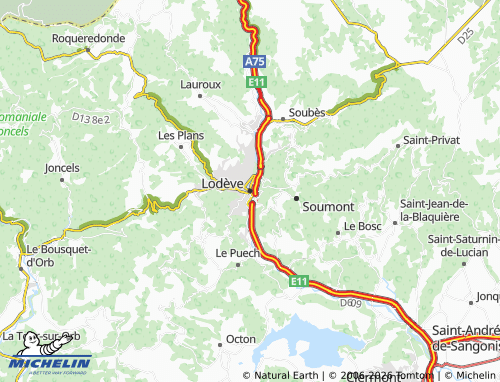 MICHELIN Lodève map - ViaMichelin