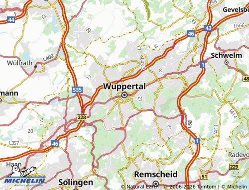 Kaart MICHELIN Wuppertal - ViaMichelin
