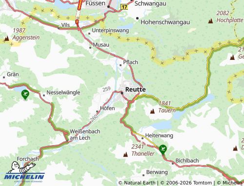 MICHELIN Reutte map - ViaMichelin