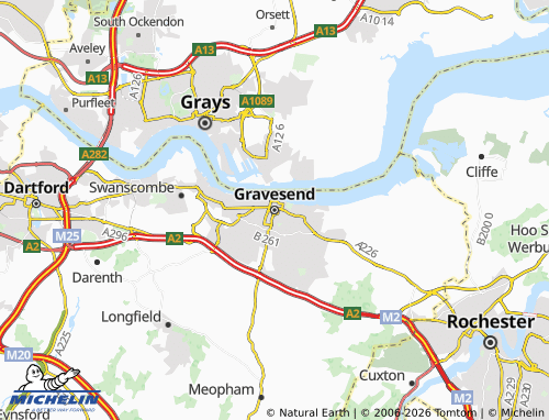 Carte MICHELIN Gravesend - ViaMichelin