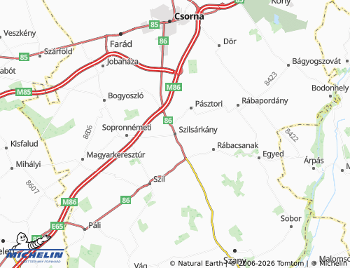 MICHELIN Szilsárkány map - ViaMichelin