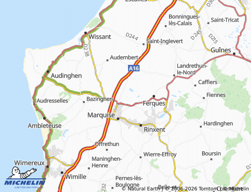 MICHELIN Leulinghen-Bernes map - ViaMichelin