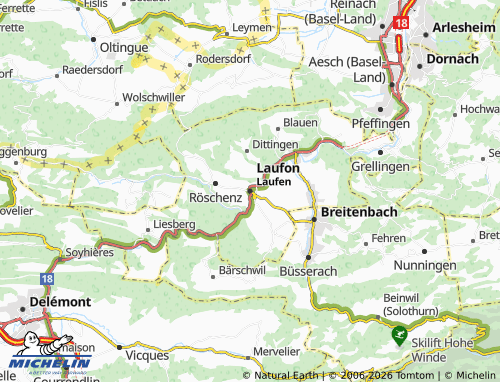 MICHELIN Laufen map - ViaMichelin