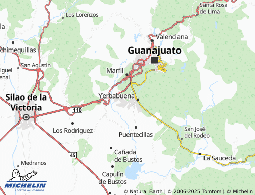 Kaart MICHELIN Pozo del Padre Santa Fe de Guanajuato - ViaMichelin
