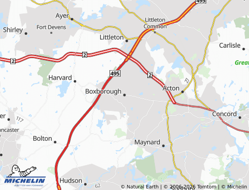 MICHELIN Boxborough map - ViaMichelin