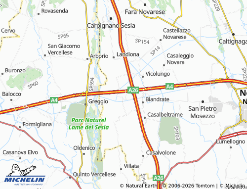 Mappa MICHELIN Recetto - ViaMichelin
