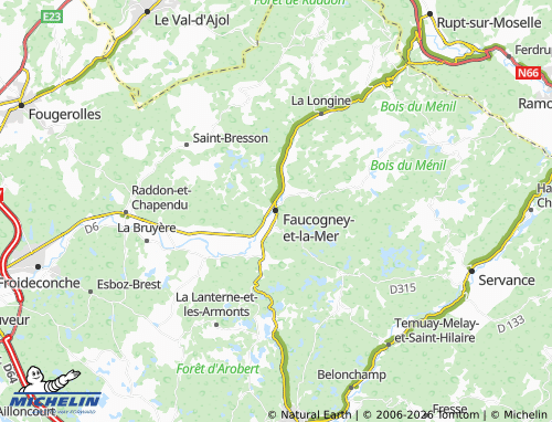 Carte MICHELIN Faucogney-et-la-Mer - ViaMichelin