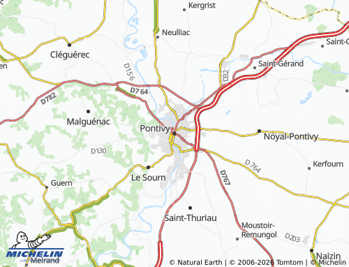 MICHELIN Pontivy map - ViaMichelin