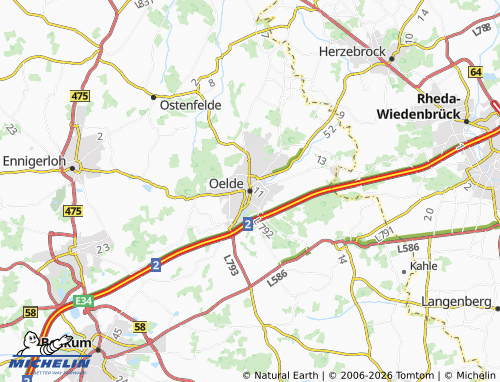 MICHELIN Oelde map - ViaMichelin