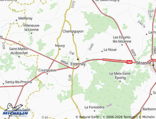 Mappa MICHELIN Esternay - ViaMichelin