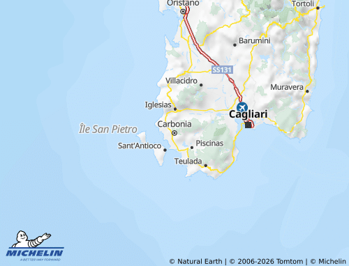 Mapa MICHELIN Sud Sardegna - ViaMichelin