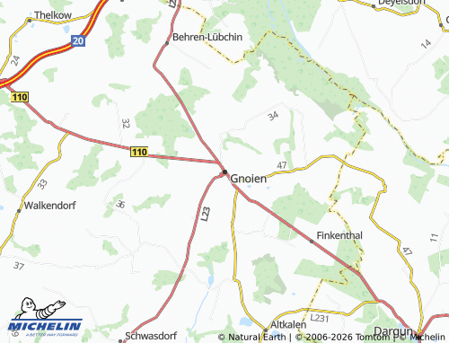 MICHELIN Gnoien map - ViaMichelin