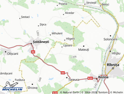 Kaart MICHELIN Lipceni - ViaMichelin