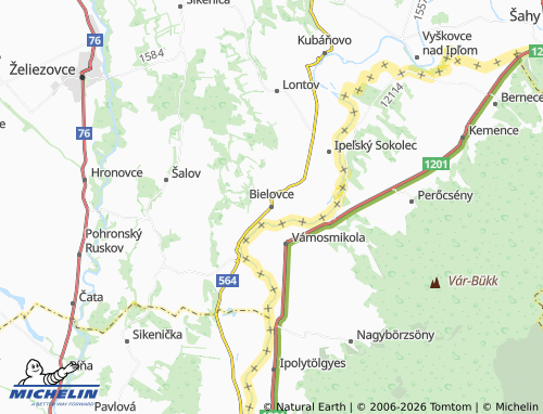 MICHELIN Bielovce map - ViaMichelin