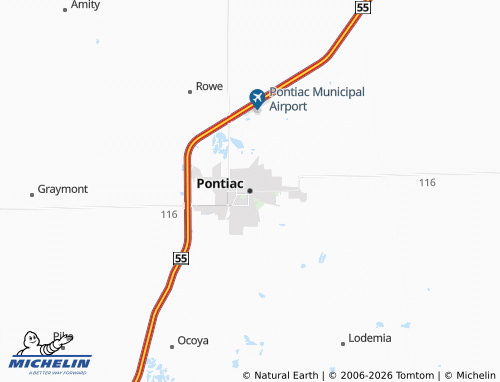 Carte MICHELIN Pontiac - ViaMichelin