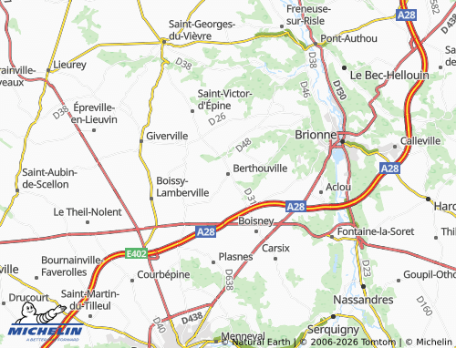 MICHELIN Berthouville map - ViaMichelin