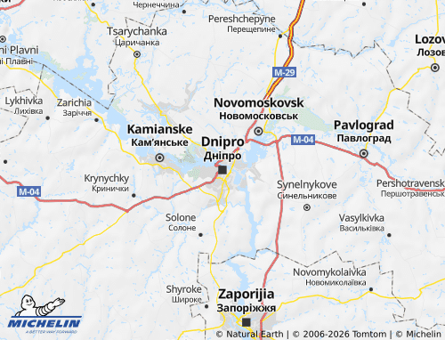 Mapa MICHELIN Dnipropetrovska oblast - ViaMichelin