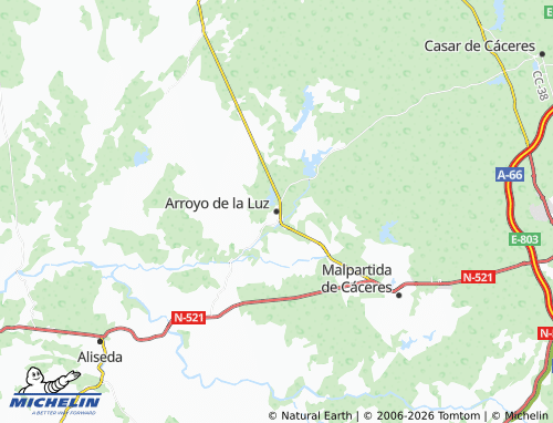 Mappa MICHELIN Arroyo de la Luz - ViaMichelin